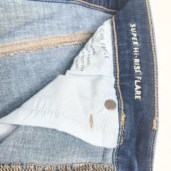 American Eagle Outfitters Dark Blue Flare Jeans - Picture 2 of 11